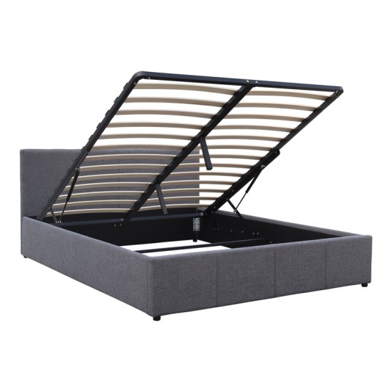 Κρεβάτι Dellia pakoworld με αποθηκευτικό χώρο ύφασμα ανθρακί 150x200εκ