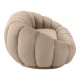 Καναπές Embrace pakoworld βελούδο σε γκρι μπεζ απόχρωση 180x105x65εκ
