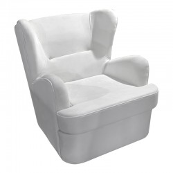 Πολυθρόνα Regalo pakoworld βελούδο σε λευκή απόχρωση 75x88x85εκ