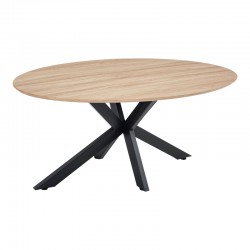 Τραπέζι Makrey pakoworld sonoma mdf- μαύρα μεταλλικά πόδια 180x90x75εκ