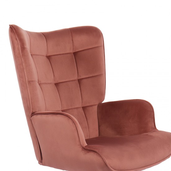 Καρέκλα γραφείου διευθυντή Lobima pakoworld περιστρεφόμενη σάπιο μήλο βελούδο 68x71x105-112εκ