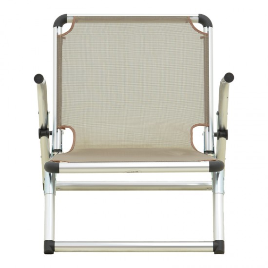 Καρεκλάκι παραλίας Plazo pakoworld αλουμίνιο-textilene σε σαμπανί 55x70x59εκ