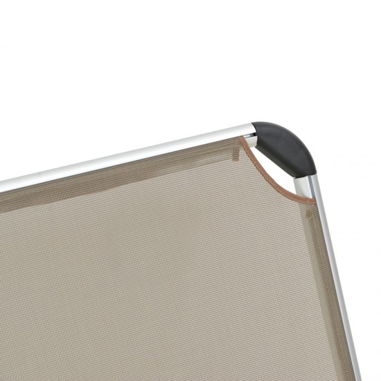 Καρεκλάκι παραλίας Playa pakoworld βαρέως τύπου με ψηλή πλάτη αλουμίνιο-textilene σε σαμπανί 54x72x63εκ