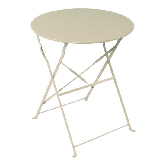 Τραπεζαρία Bistro pakoworld σετ 3τεμ μεταλλική αναδιπλούμενη σε σαμπανί Φ60x71εκ