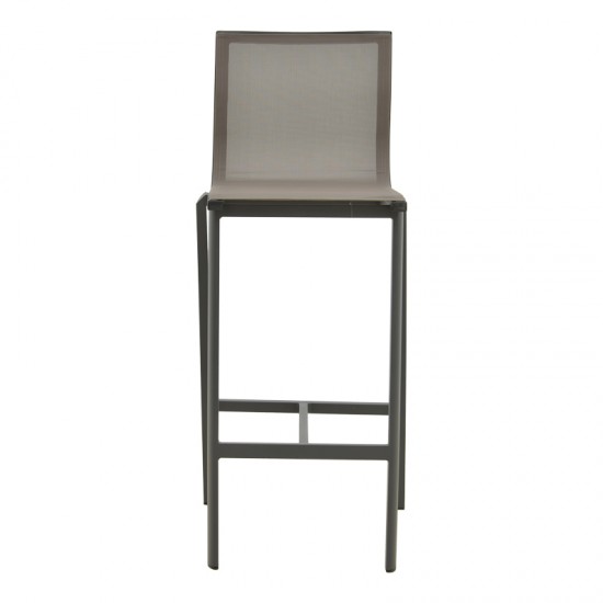 Σκαμπό μπαρ Melina pakoworld στοιβαζόμενη αλουμίνιο σε ανθρακί- textline σε γκρι απόχρωση 57x52,5x106,5εκ