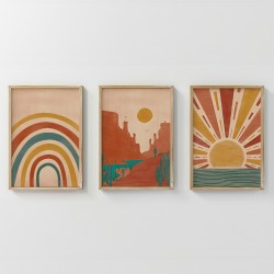 Πίνακας Jecko pakoworld τρίπτυχος με ψηφιακή εκτύπωση και πλαίσιο 33x1.5x48εκ