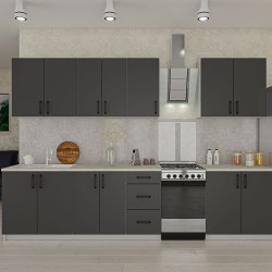 Κουζίνα Liana 8 Τεμαχίων Ανθρακί