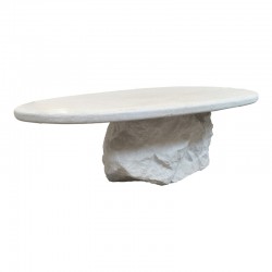 Τραπέζι σαλονιού Zinol pakoworld mdf-polyresin λευκό 105x62x32εκ