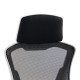 Καρέκλα γραφείου διευθυντή με υποπόδιο Meton pakoworld λευκό - mesh μαύρο 48x60x118-128εκ