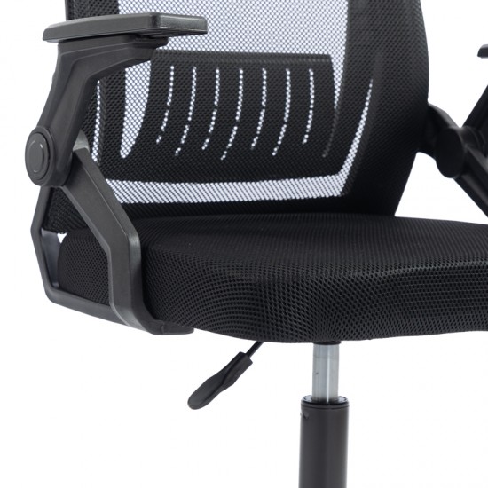 Καρέκλα γραφείου εργασίας Penza pakoworld mesh χρώμα μαύρο 48x58x92-102εκ