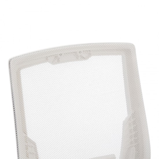 Καρέκλα γραφείου εργασίας Penza pakoworld λευκή - mesh γκρι 48x58x92-102εκ