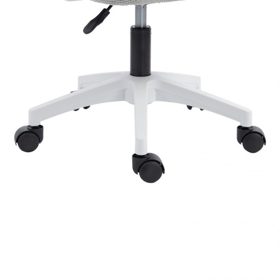 Καρέκλα γραφείου εργασίας Penza pakoworld λευκή - mesh γκρι 48x58x92-102εκ