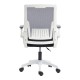 Καρέκλα γραφείου εργασίας Penza pakoworld λευκή - mesh μαυρο 48x58x92-102εκ