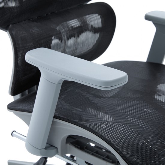 Καρέκλα γραφείου διευθυντη Vigo pakoworld γκρι- mesh μαύρο 52x70x118-124εκ