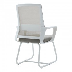 Καρέκλα επισκέπτη Palma pakoworld λευκή- mesh γκρι 46x52x94εκ