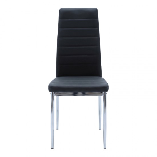 Καρέκλα Parker pakoworld μαύρο PU με πόδι χρωμίου 41x48x96εκ