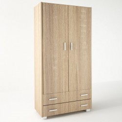 Ντουλάπα δίφυλλη σε χρώμα δρυς 105x50x180