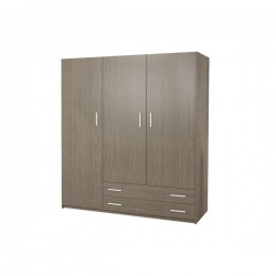 Ντουλάπα τρίφυλλη σε σταχτί χρώμα 150x60x180