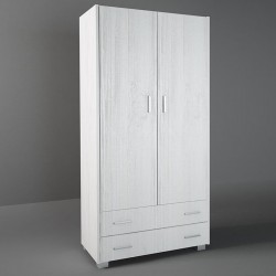 Ντουλάπα δίφυλλη σε χρώμα λευκό ρουστίκ 85x50x180