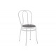 Καρέκλα "WIEN" από μέταλλο/τεχνόδερμα σε λευκό/μαύρο χρώμα 39x85