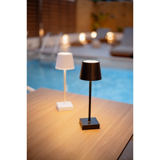 Επιτραπέζιο επαναφορτιζόμενο φωτιστικό led σε χρώμα μαύρο 11x11x32