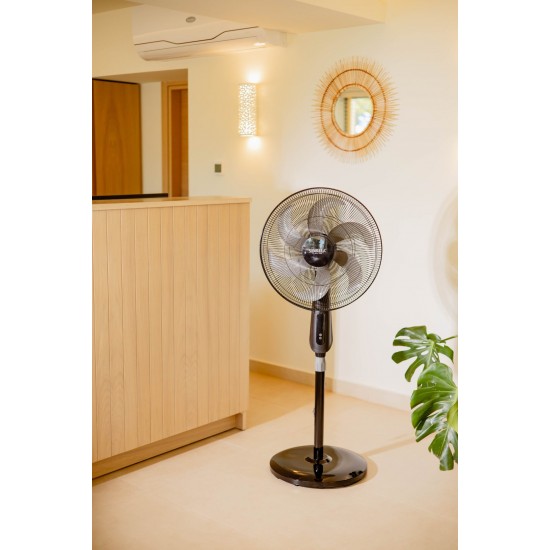 Ανεμιστήρας δαπέδου TURBO με ορθοστάτη τηλεχειριζόμενος σε μαύρο χρώμα 46” 80W