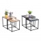 Τραπέζια σαλονιού 2τμχ "SIDE TABLE" σε μαύρο χρώμα μαρμάρου 37.5x37.5x40