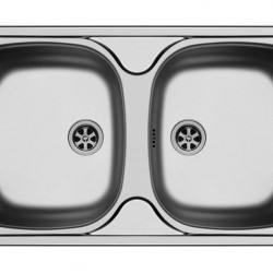 Νεροχύτης 2B Bradford pyramis 78X43.5cm Ενθετος με δύο γούρνες