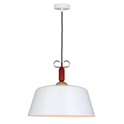 Φωτιστικό Κρεμαστό Μονόφωτο Μεταλλικό Άσπρο Γυαλιστερό Ε27 40x40x150cm