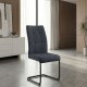 Καρέκλα τραπεζαρίας Laura Megapap ανθρακί ύφασμα - μεταλλική μαύρη βάση 42x58x98εκ.