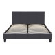 Κρεβάτι Flat Megapap από τεχνόδερμα χρώμα μαύρο ματ 150x200εκ.