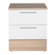 Κομοδίνo Base Megapap χρώμα λευκό - sonoma 45x40x52εκ.