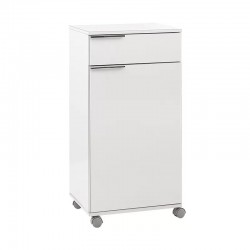 Ντουλάπι Diamond Megapap τροχήλατο χρώμα λευκό gloss 50x40x100εκ.