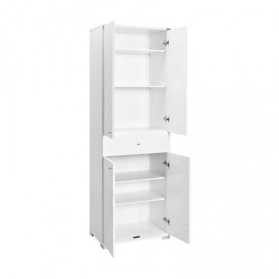 Ντουλάπα ρούχων Diamond Megapap δίφυλλη χρώμα λευκό gloss 60x38x187εκ.
