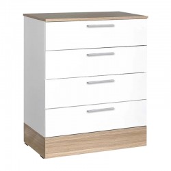 Συρταριέρα Base Megapap χρώμα oak - λευκό 72x40x88εκ.