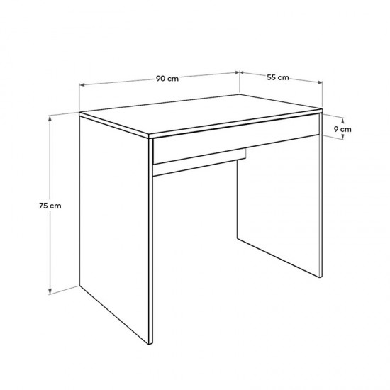 Γραφείο εργασίας Vareno Megapap χρώμα λευκό 90x55x75εκ.