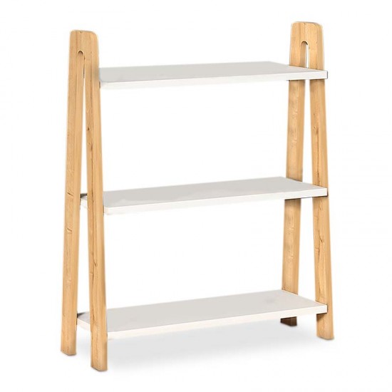 Βιβλιοθήκη Como Megapap χρώμα λευκό - oak 63x22x80εκ.