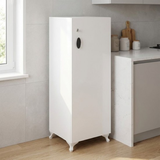 Ντουλάπι με κλειδαριά Zehra Megapap χρώμα λευκό 30x32x108εκ.