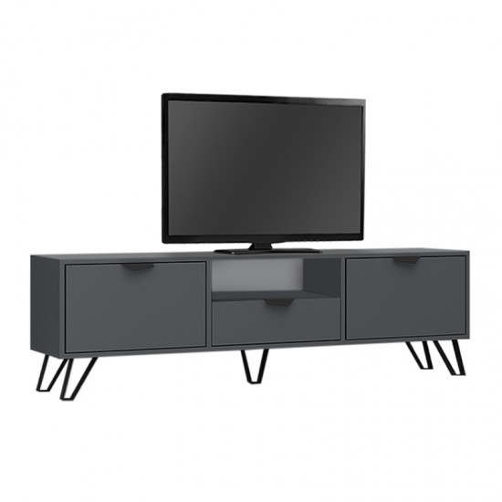 Έπιπλο τηλεόρασης Jasmine Megapap χρώμα ανθρακί 170x35x50εκ.