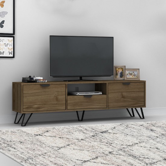 Έπιπλο τηλεόρασης Jasmine Megapap χρώμα καρυδί 170x35x50εκ.