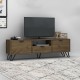 Έπιπλο τηλεόρασης Jasmine Megapap χρώμα καρυδί 170x35x50εκ.