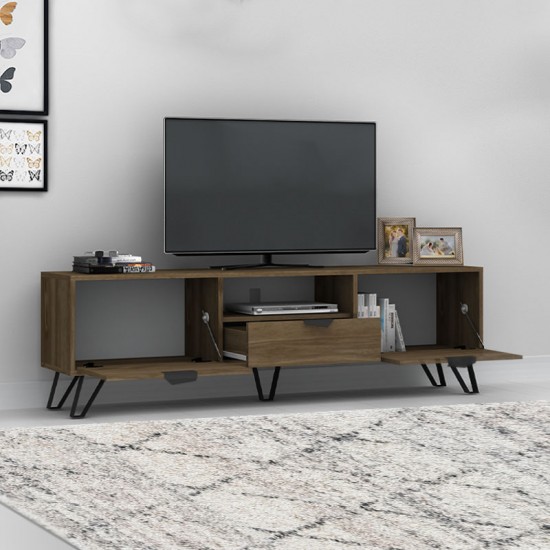 Έπιπλο τηλεόρασης Jasmine Megapap χρώμα καρυδί 170x35x50εκ.