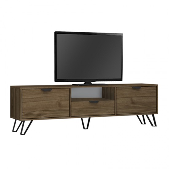 Έπιπλο τηλεόρασης Jasmine Megapap χρώμα καρυδί 170x35x50εκ.
