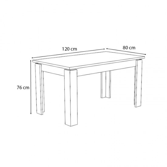 Τραπέζι Denzel Megapap χρώμα γκρι σκυροδέματος 120x80x76εκ.