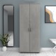 Ντουλάπα ρούχων - παπουτσοθήκη Eric Megapap δίφυλλη χρώμα γκρι σκυροδέματος 76x36x187εκ.