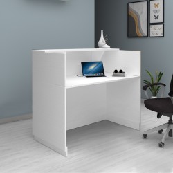 Γραφείο υποδοχής - reception Gemini Megapap χρώμα λευκό 150x70x110εκ.