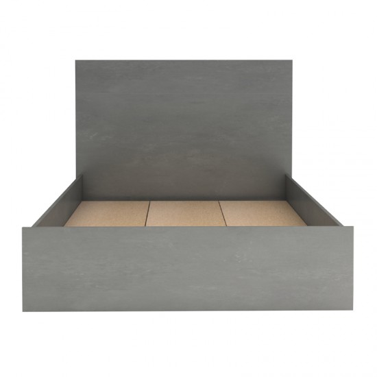 Κρεβάτι Troy Megapap χρώμα γκρι σκυροδέματος 120x200εκ.