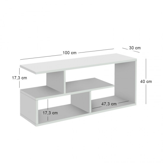 Έπιπλο τηλεόρασης Forever Megapap χρώμα λευκό 100x30x40cm.