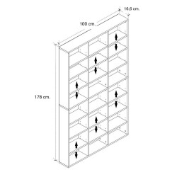 Βιβλιοθήκη Diamond Megapap χρώμα καρυδί 100x16,6x178εκ.