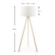 Φωτιστικό δαπέδου Rosling Megapap Mdf/ύφασμα Pvc χρώμα φυσικό/λευκό 38x21x140εκ.